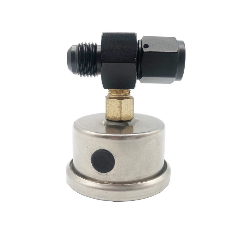 CYONRUAN Universal Fuel Pressure Gauge Liquid 0-100psi Oil Press Gauge 1/8"" NPT with an 6 Fuel Pressure Take Off Fitting 6an Adapter - Image 2